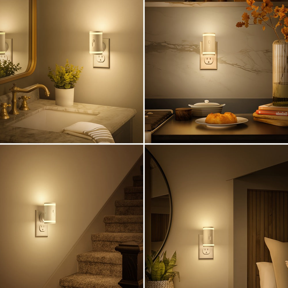 LED Night Light Plug In Dusk to Dawn Sensor – 5-120LM Adjustable Brightness, 3 Color Temperatures, Modern Plug-In Night Lights for Hallway, Bedroom, Staircase, Bathroom & Toddler R - product image 14