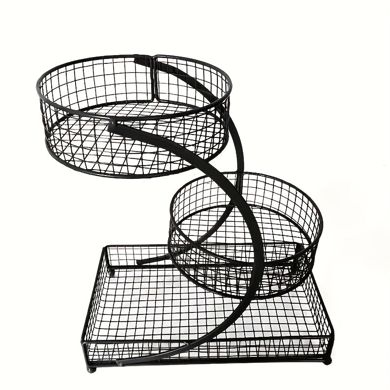 1pc Varnished Metal Cosmetic Organizer - No-Installation Lightweight Makeup Storage Rack, Perfume Organizer, Spiral Design Vanity Countertop Shelf for - product image 9
