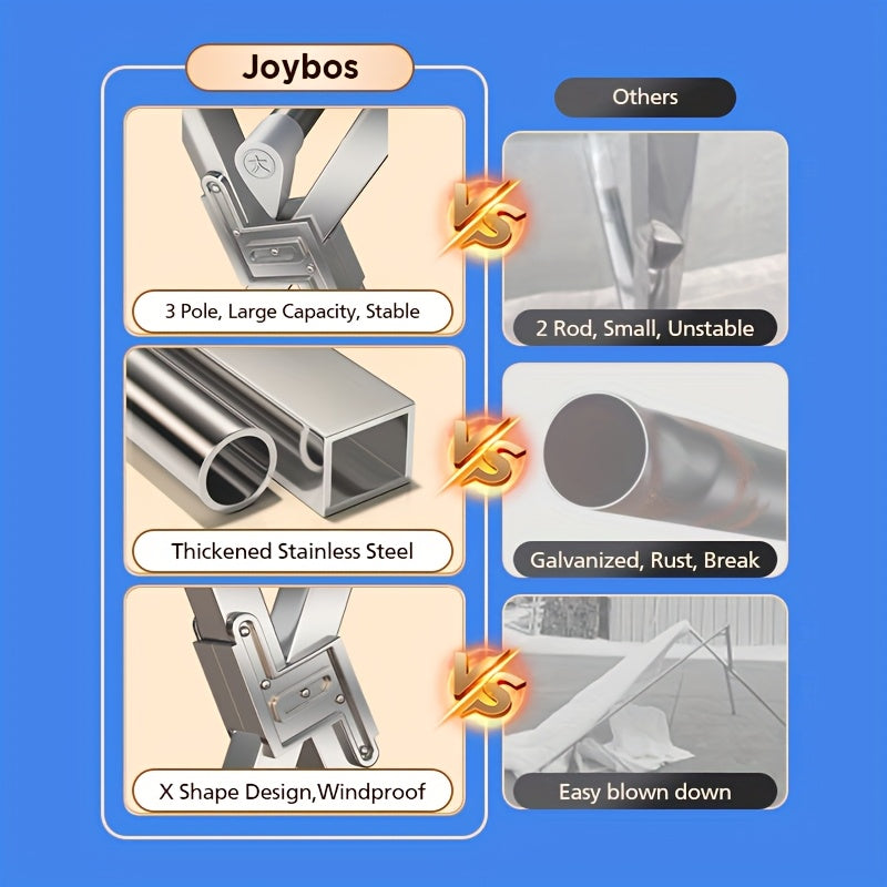 Clothes Drying Rack 63" and 78.7" Two Types, Retractable Length and Folding Outdoor Indoor Use Durable Metal Drying Rack, Drying Rack Clothing Collapsible - product image 9