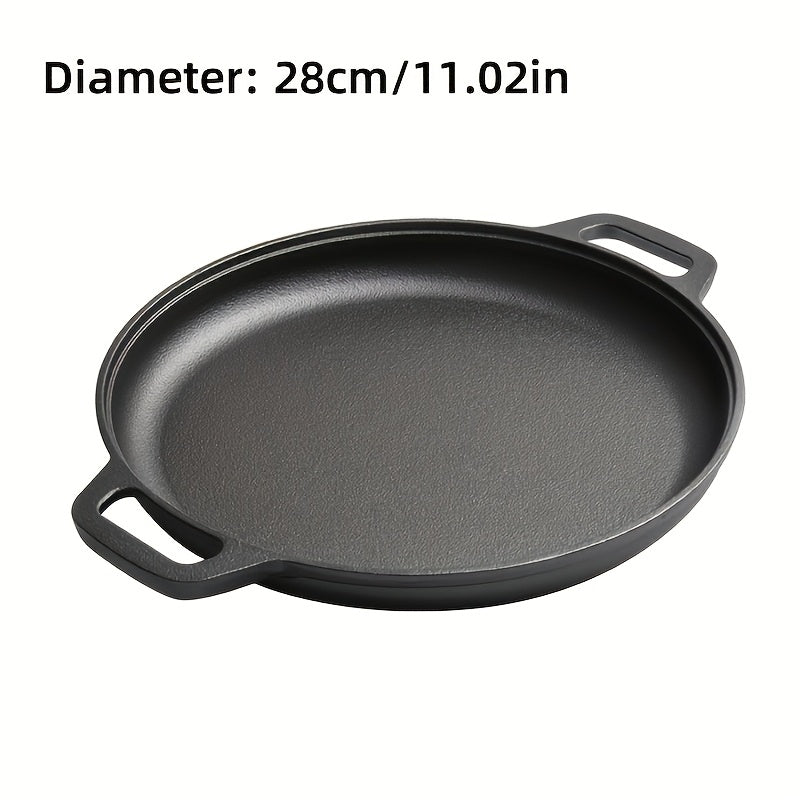 3 pcs Cast Iron Pan, Pre Seasoned, Multifunctional, Non-Stick, for Pizza Lovers, for Home Kitchens, Outdoor Cooking, Durable, Even-Heating, Versatile - product image 10