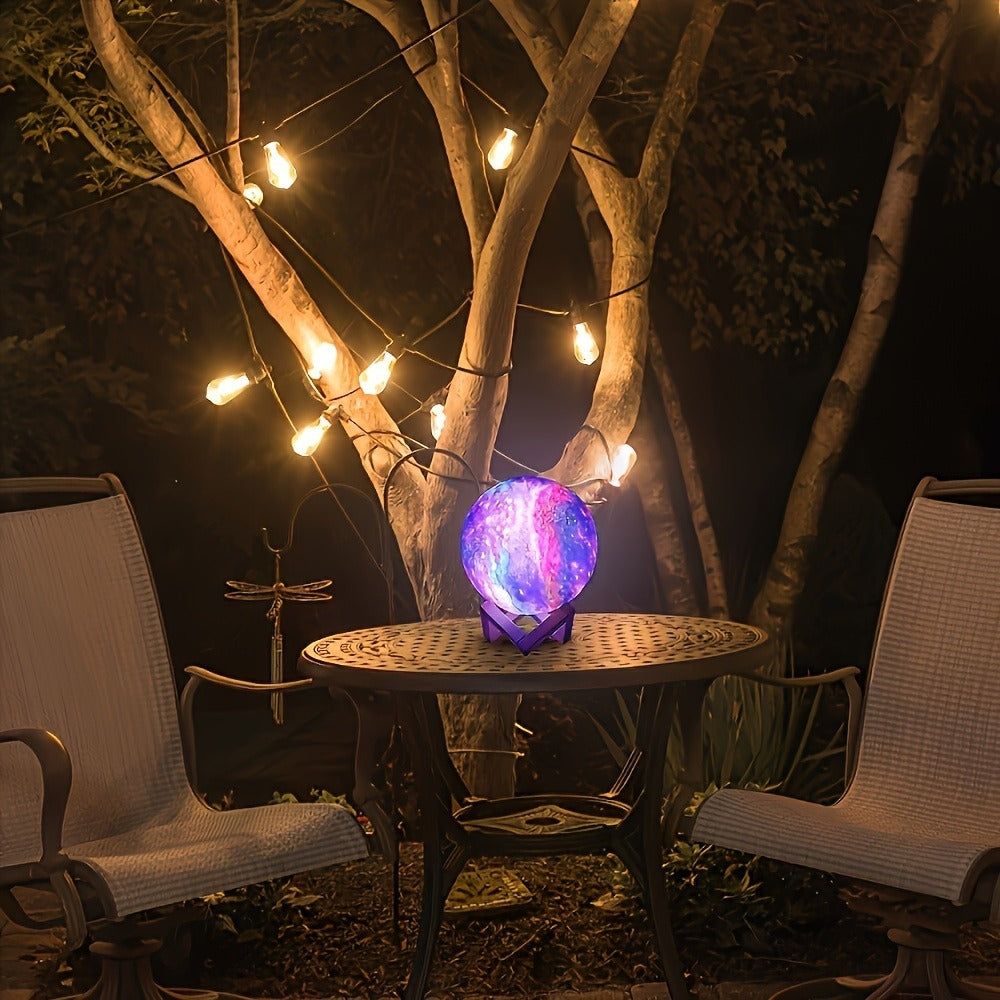 Moon Lamp 128 Colors Ball LED Night Light with Wooden Bracket, USB Plug-in, Remote Control & Infrared Sensor, 5.9 Inch Color Changing Globe Lamp for Bedroom, Living Room, Cafe, Off - product image 9
