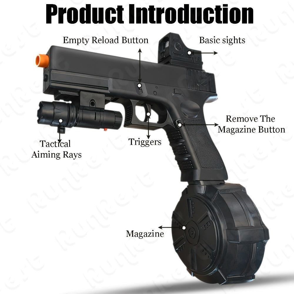 High-Power Electric Gel Blaster Auto Shooting Toy | Rechargeable, Long Battery Life, ABS Travel-friendly Build, Outdoor Indoor Team Battle Game for Ages 12+ - product image 8