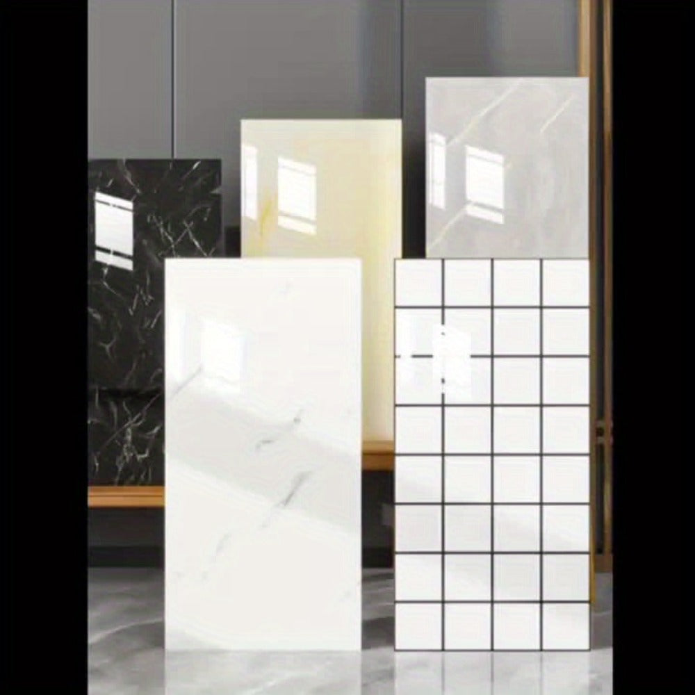 Marble Peel and Stick Wall Panels Self-Adhesive 3D Decorative Tiles - Glossy Marble Sheets for Bathroom Kitchen Living Room - Removable Vinyl Planks White Grey Black Imitation Ston - product image 21