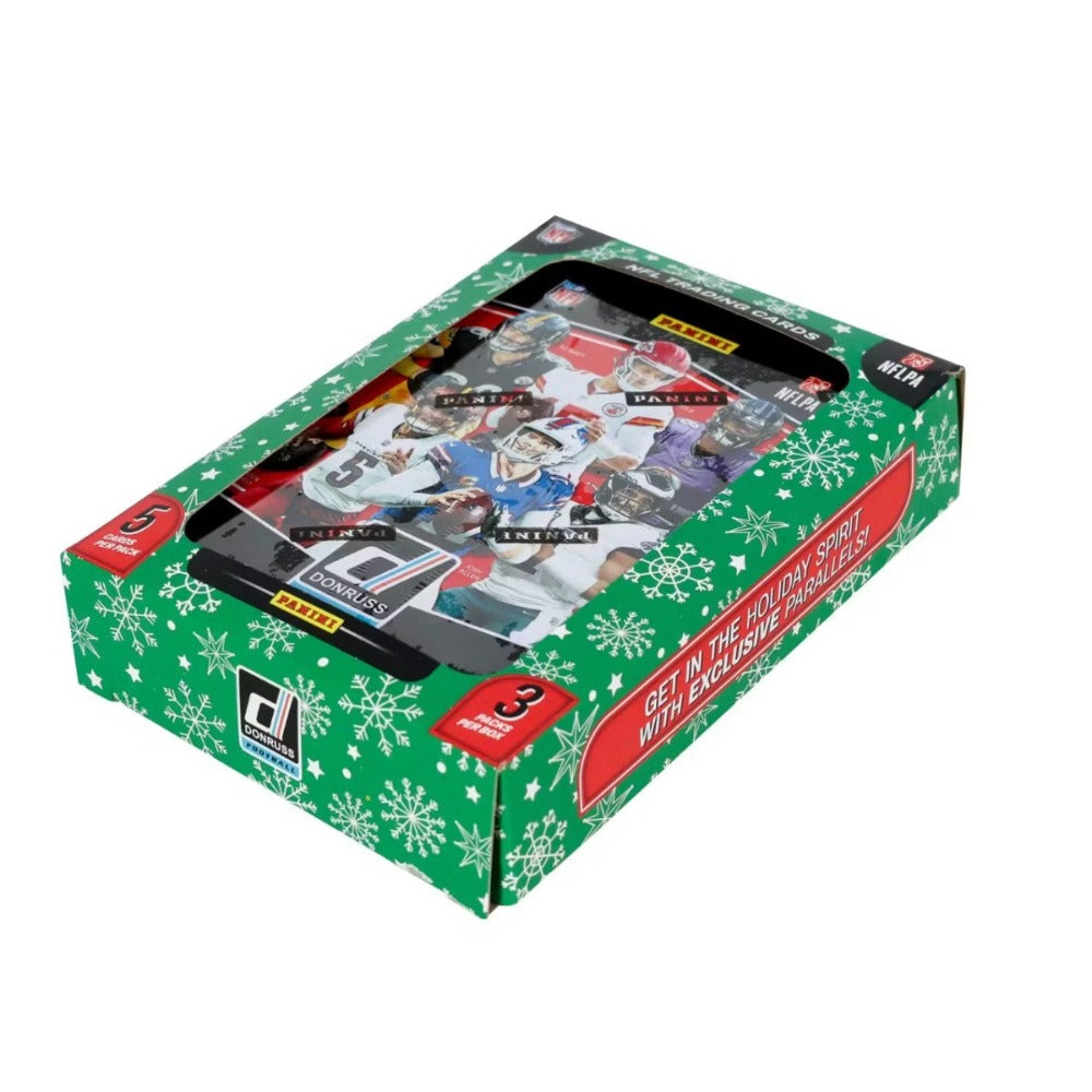 3 Exclusive Press Proof Purple Cards, 400-Card Base Set, Gridiron Kings & Rookie Hits for NFL Collectors – 2025 Panini Donruss Football Holiday Tin + Jumbo - product image 5