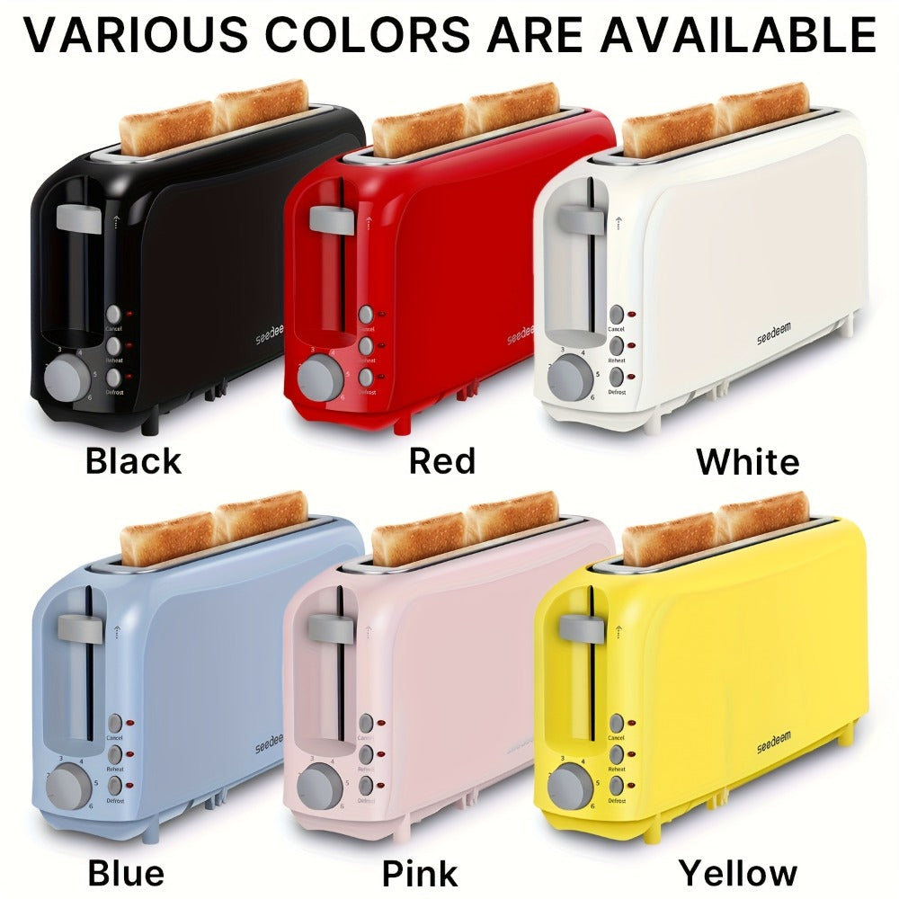 Slim Toaster 2-Slice Long Slot – 1.45" Wide Slot, 6 Shade Settings, Cancel/Reheat/Defrost, 750W, Removable Crumb Tray | 6 Colors - product image 4