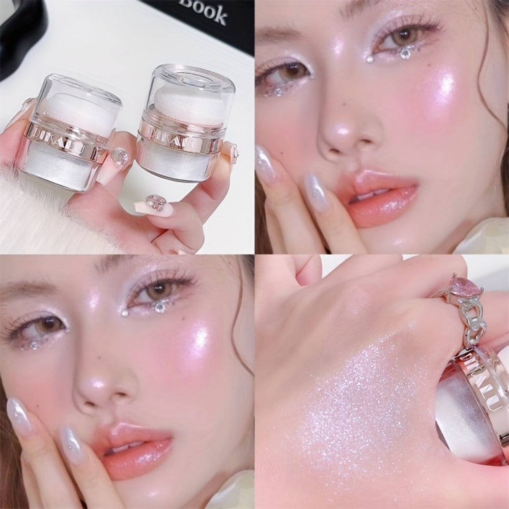 Glitter Highlighter Powder Set 3pcs Shimmer for Face & Body - Radiant Sparkle Fairy Glow Buildable Medium Coverage, Bridal Wedding Festival Party Makeup Gift for Women - product image 9