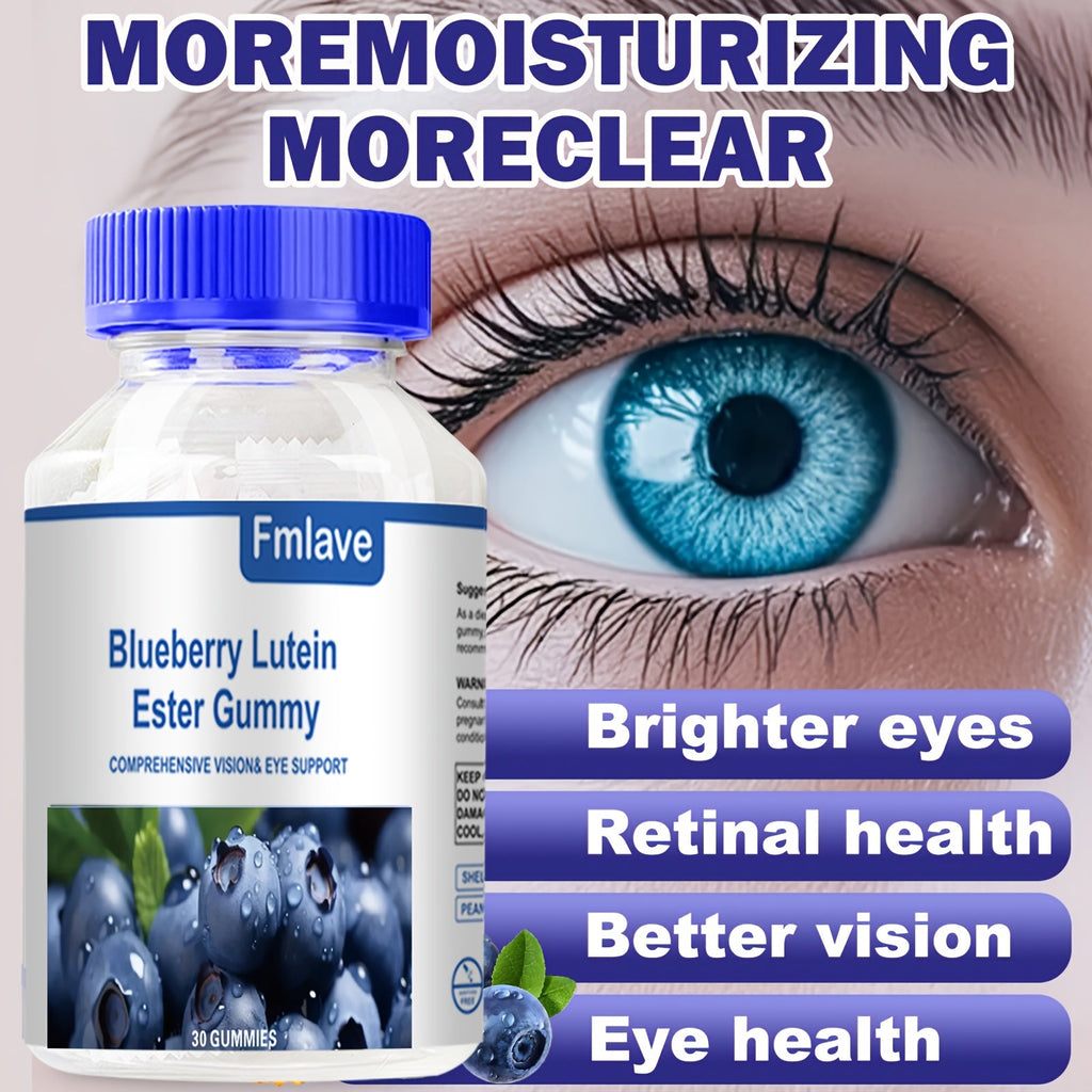 Lutein Eye Health Gummies Blueberry 30-Day Supply - Vision Clarity & Blue Light Protection Eye Vitamins for Kids & Adults - Individually Packed Chewable Eye Supplement 30 Count - product image 6