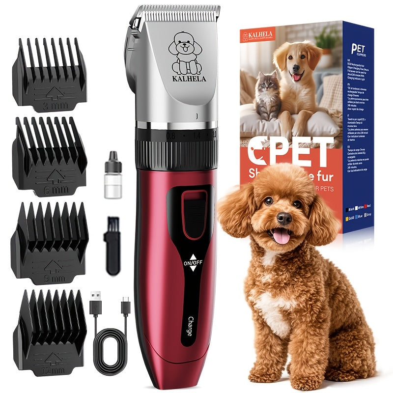 Pet Grooming Clippers Rechargeable with LED Display | Cordless Electric Dog Cat Hair Clipper, Detachable Blades 4 Guide Combs Low Noise, Professional Wireless - product image