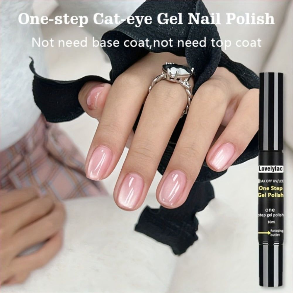 Magnetic Cat Eye Gel Nail Polish Pen 3-in-1 All-in-One Base Coat Color Top Coat - Ultra-Bright High-Saturation Polygel, Long-Lasting Chip-Resistant DIY Nail Art for Women, Salon &  - product image