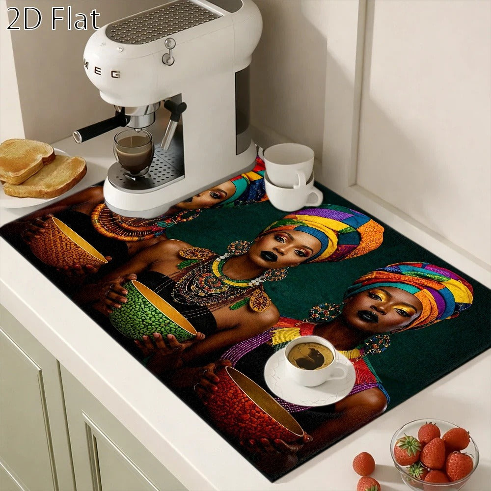 Stove Protector Mat African Tribal Pattern | Heat-Resistant Cooktop Cover for Gas Stove Induction Cooker & Oven | Reusable Non-Slip Kitchen Mat | Glass Countertop Washer Dryer Top  - product image 5