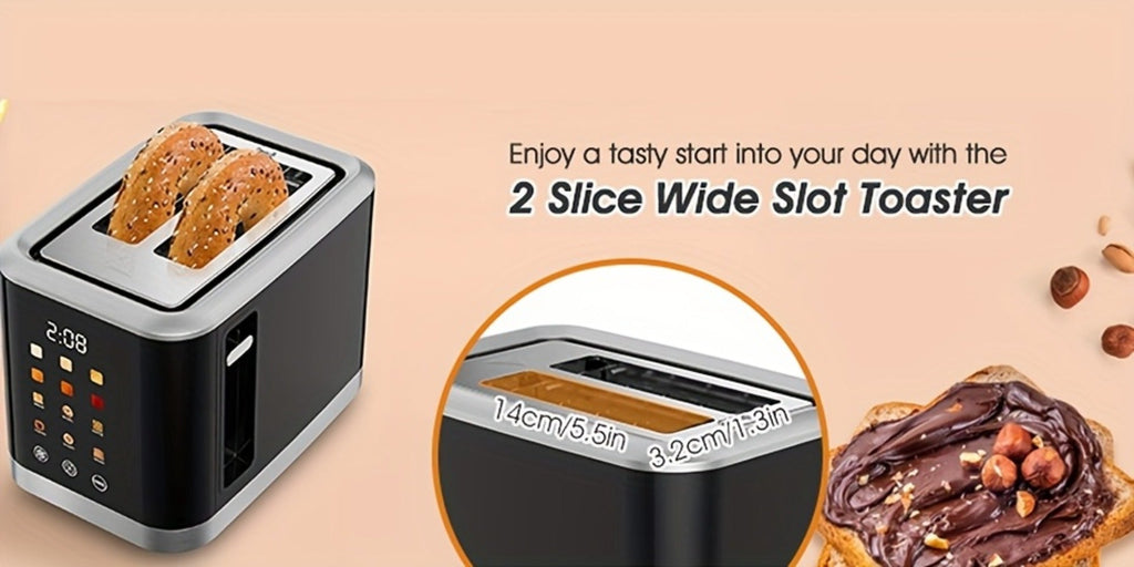 2 Slice Toaster with Touch Screen – 1.5" Wide Slot for Bread, Bagels & English Muffins, 6 Bread Types, 5 Toast Shade Settings, Cancel & Defrost Functions - product image 11