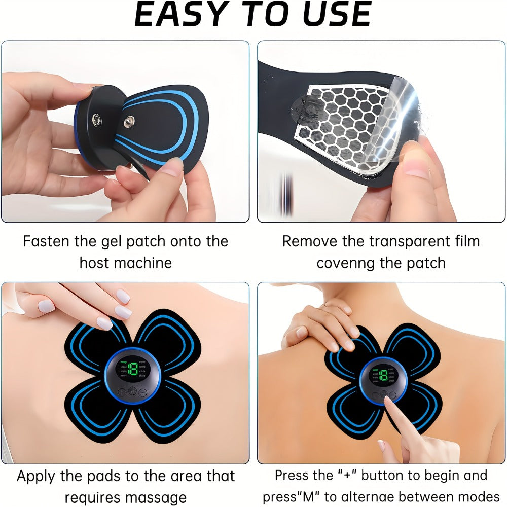 EMS Muscle Stimulator Massager Patch – Full Body Electric Massage Device with 8 Modes & 19 Intensity Levels for Shoulder, Arm, Leg, Waist & Cervical Spine Pain Relief - product image 6