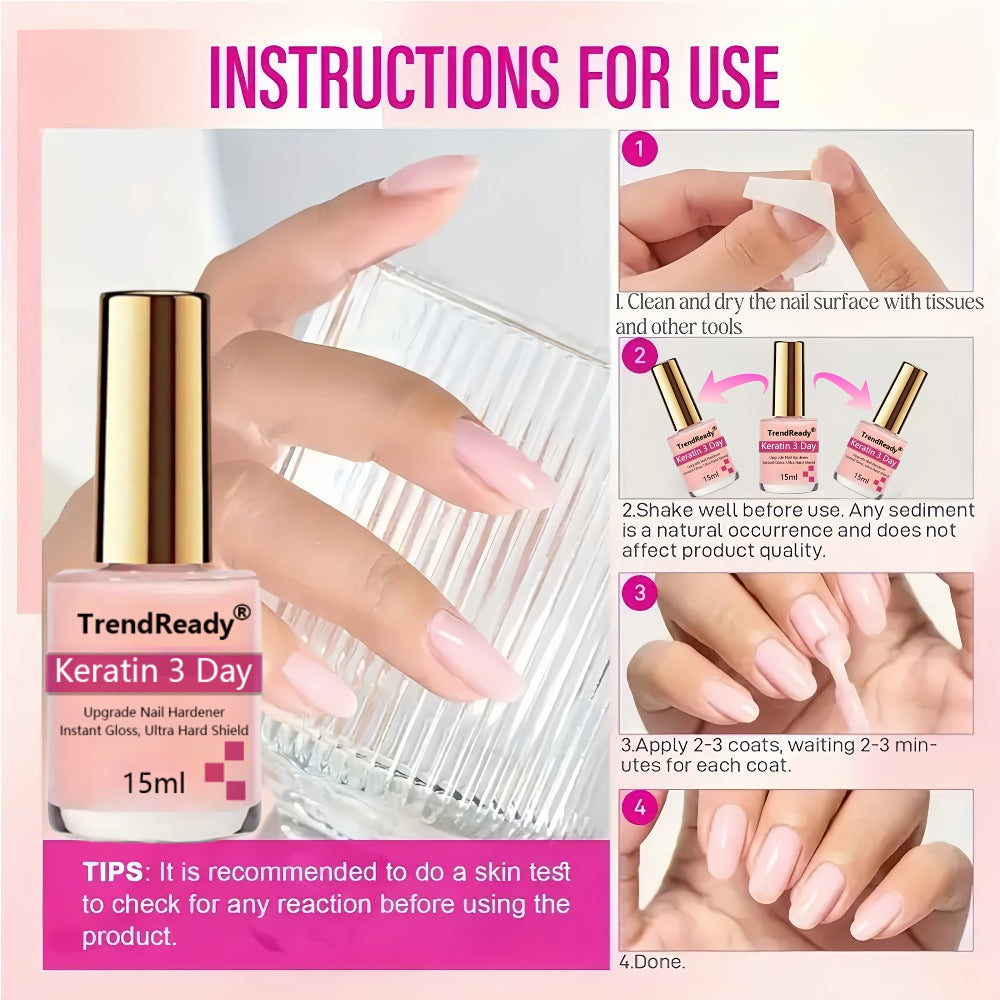 Nail Strengthener 2 Pack 4-in-1 Natural Protein Hardener — Extra Strong Fast Drying Nail Growth Treatment Base Coat for Weak Brittle Splitting Nails, Women Men All Nail Types - product image 10