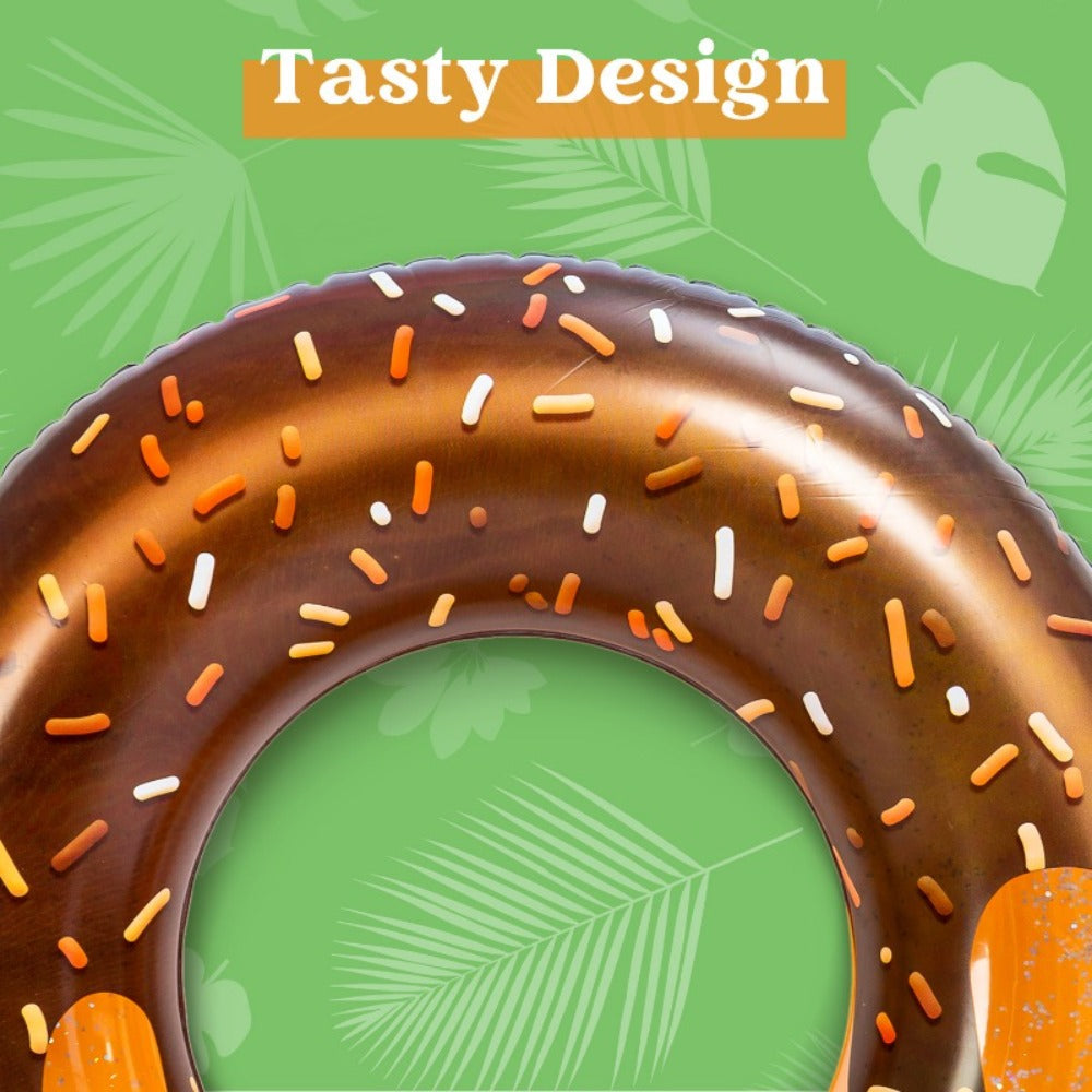 Glitter Donut Pool Float 3 Pack 32.5 Inch Inflatable Swim Ring Set | Strawberry Chocolate Mint Pool Tubes for Summer Pool Party, Birthday Decoration, Kids Teens & Adults