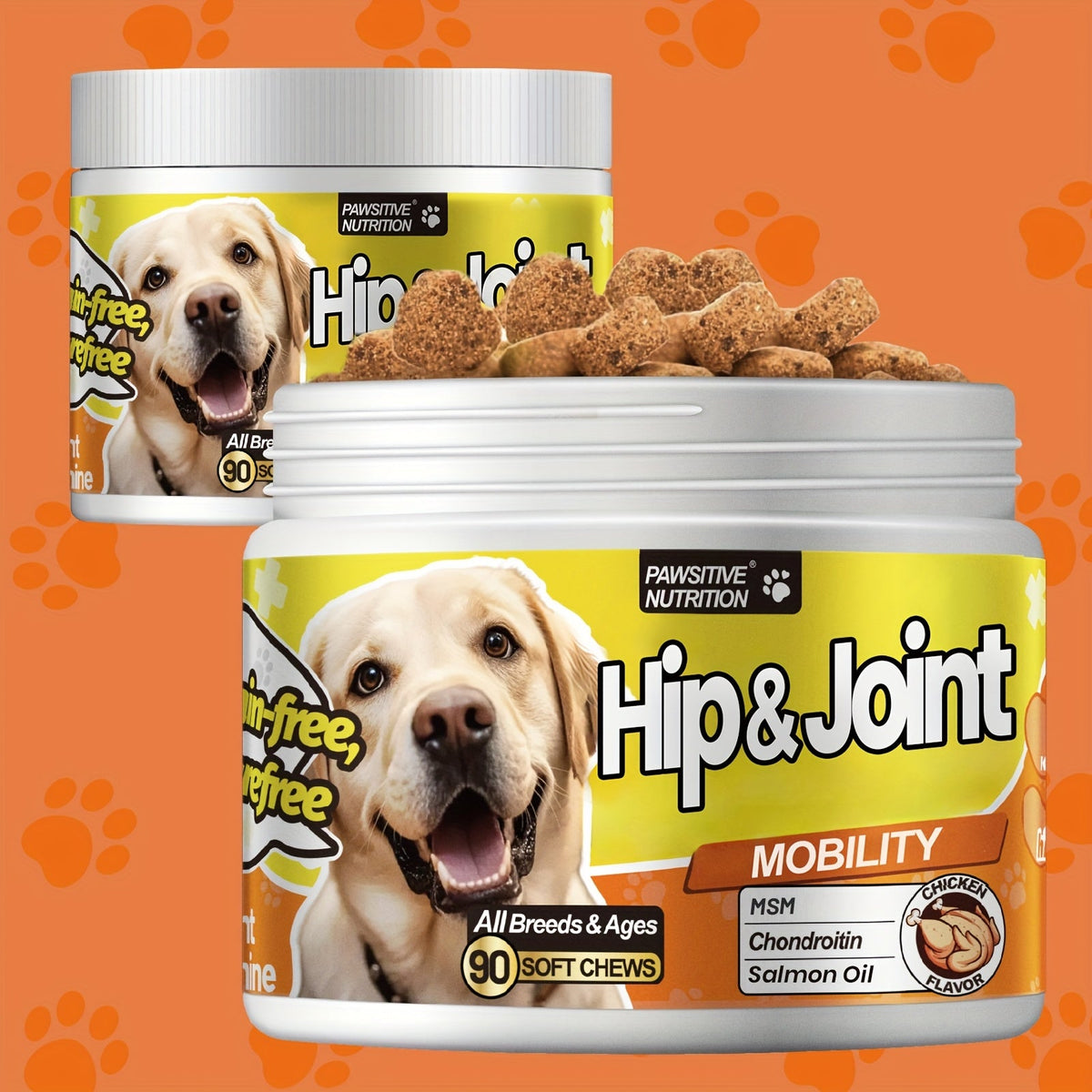 Hip & Joint Supplement for Dogs with Glucosamine & Chondroitin – MSM, Alaskan Salmon Oil Soft Chews for Mobility & Flexibility, Advanced Joint Care for All - product image