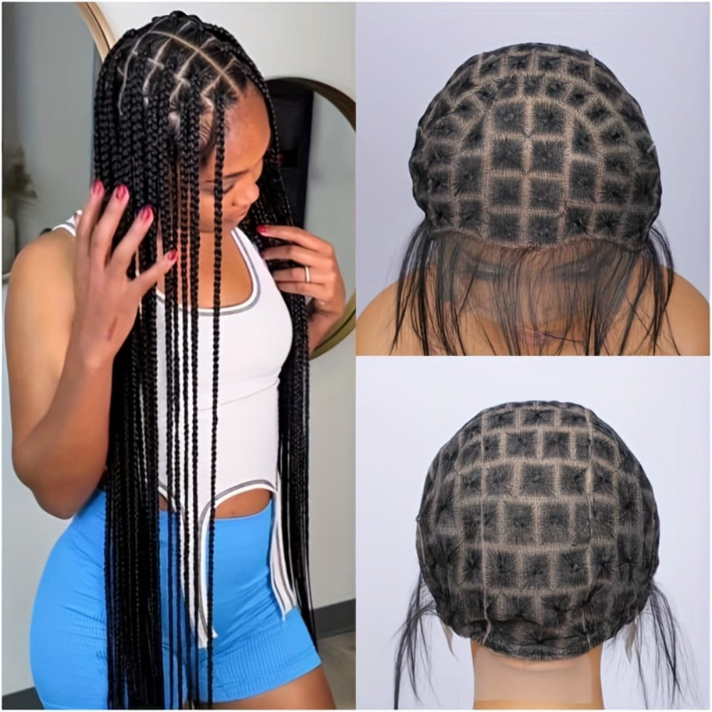 Braided Wig Cap Double Full Lace with Baby Hair Glueless Breathable Adjustable 22 Inch | 81-120 Sections Goddess Box Braid Faux Locs Passion Twist Crochet - product image 8