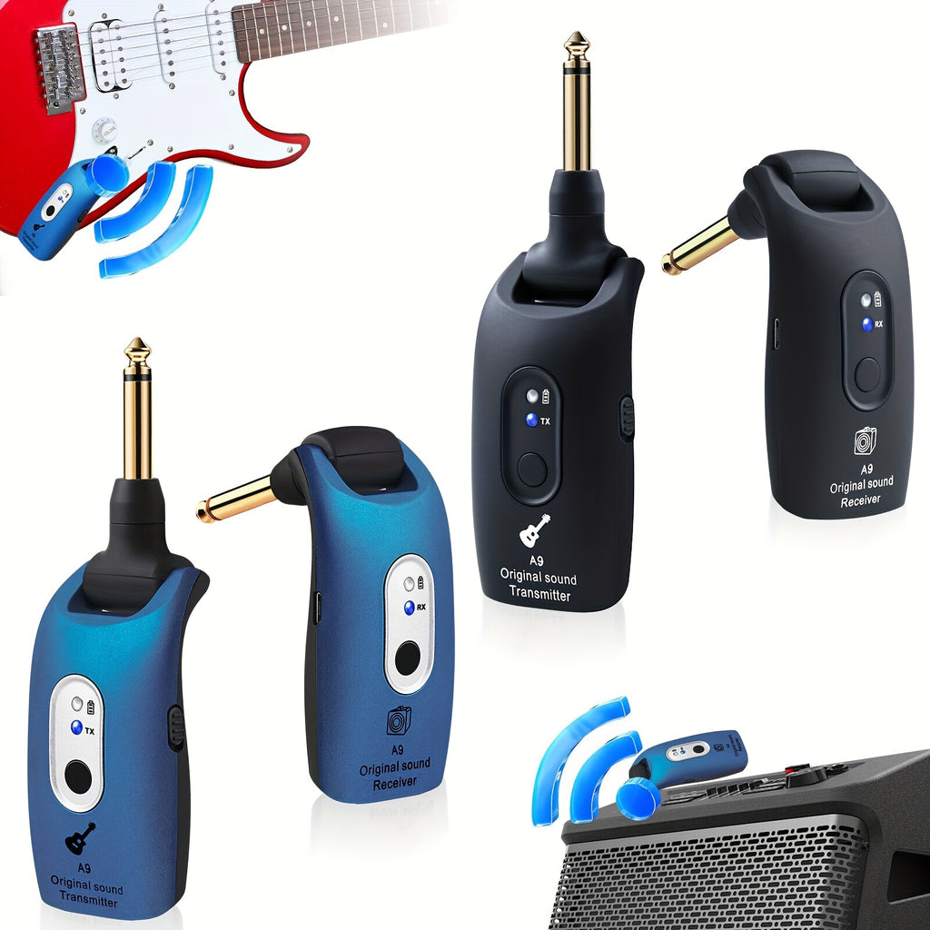 Wireless Guitar System 2.4GHz Built-in Rechargeable Lithium Battery 270°Rotatable Audio Wireless Transmitter Receiver for Acoustic Guitar Bass Violin Keyboard - product image