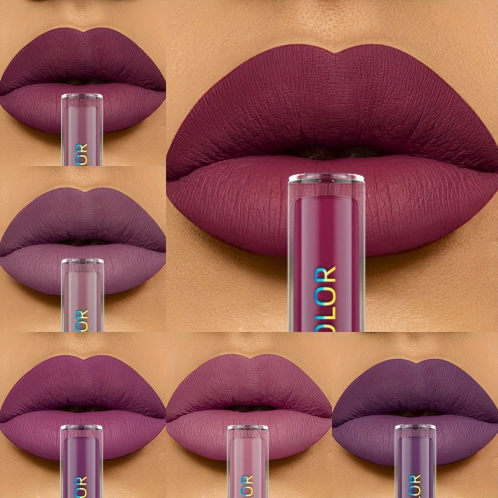 Matte Liquid Lipstick Set 6pcs Lip Glaze Long-Lasting Non-Sticky Non-Drying Colorfast Velvet Finish with Natural Scent Defines Lip Contour All-Day Wear Everyday Makeup Gift Set for - product image 9