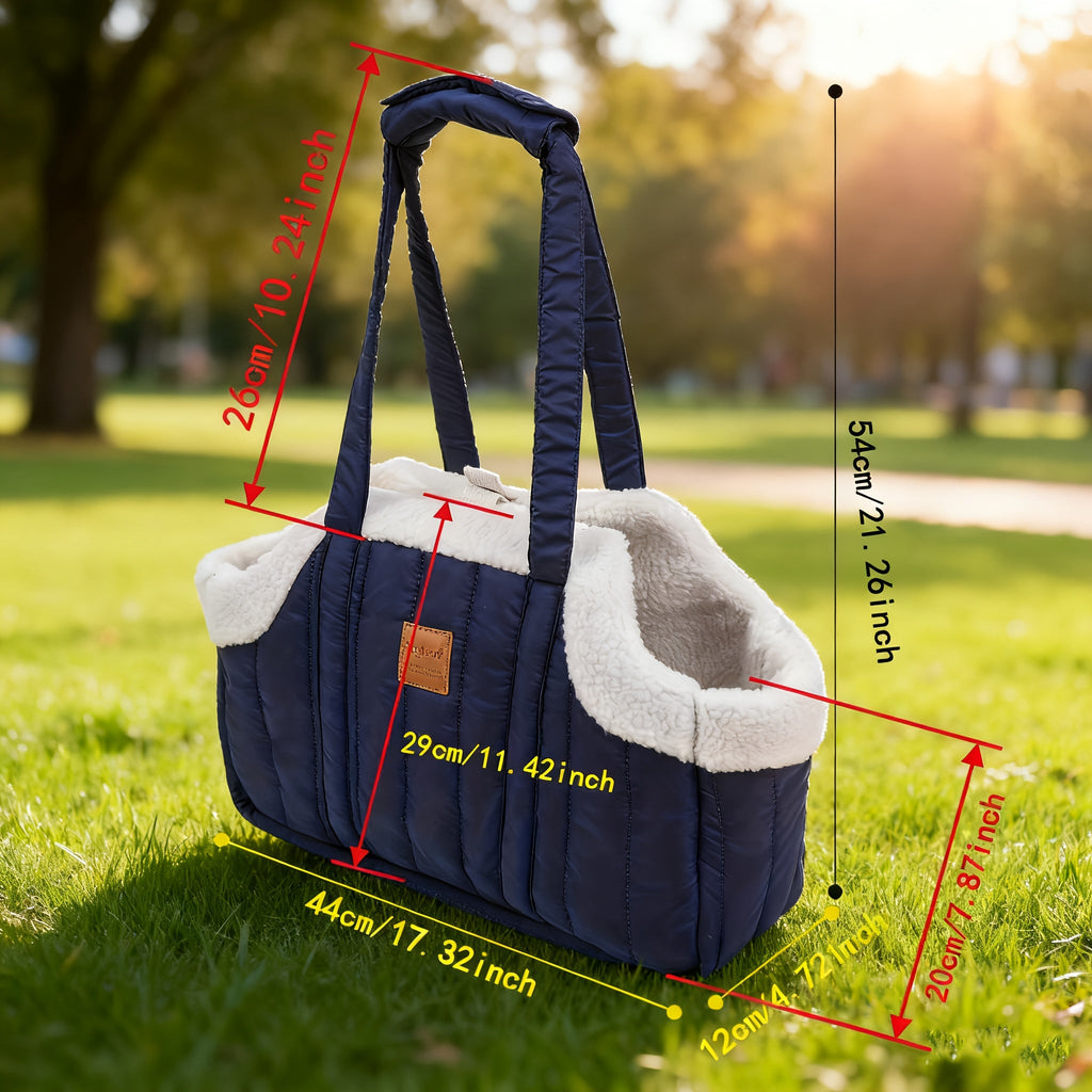 Pet Carrier Handbag Winter Warm Soft-Sided Small Dog Cat Carrier Bag with Snap Closure, Cozy Outdoor Tote Bag for Cold Weather, Portable Pet Purse for Small - product image 2