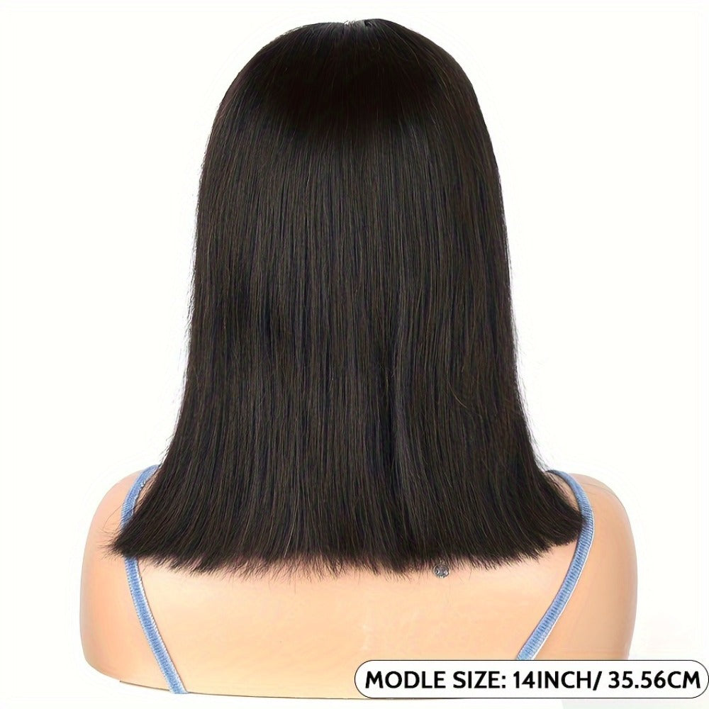250% Density HD Lace Closure Wig Human Hair Straight Bob Glueless 4x4 Pre-Plucked Pre-Cut Natural Hairline Beginner Friendly 8-16 Inch Natural Black - product image 3
