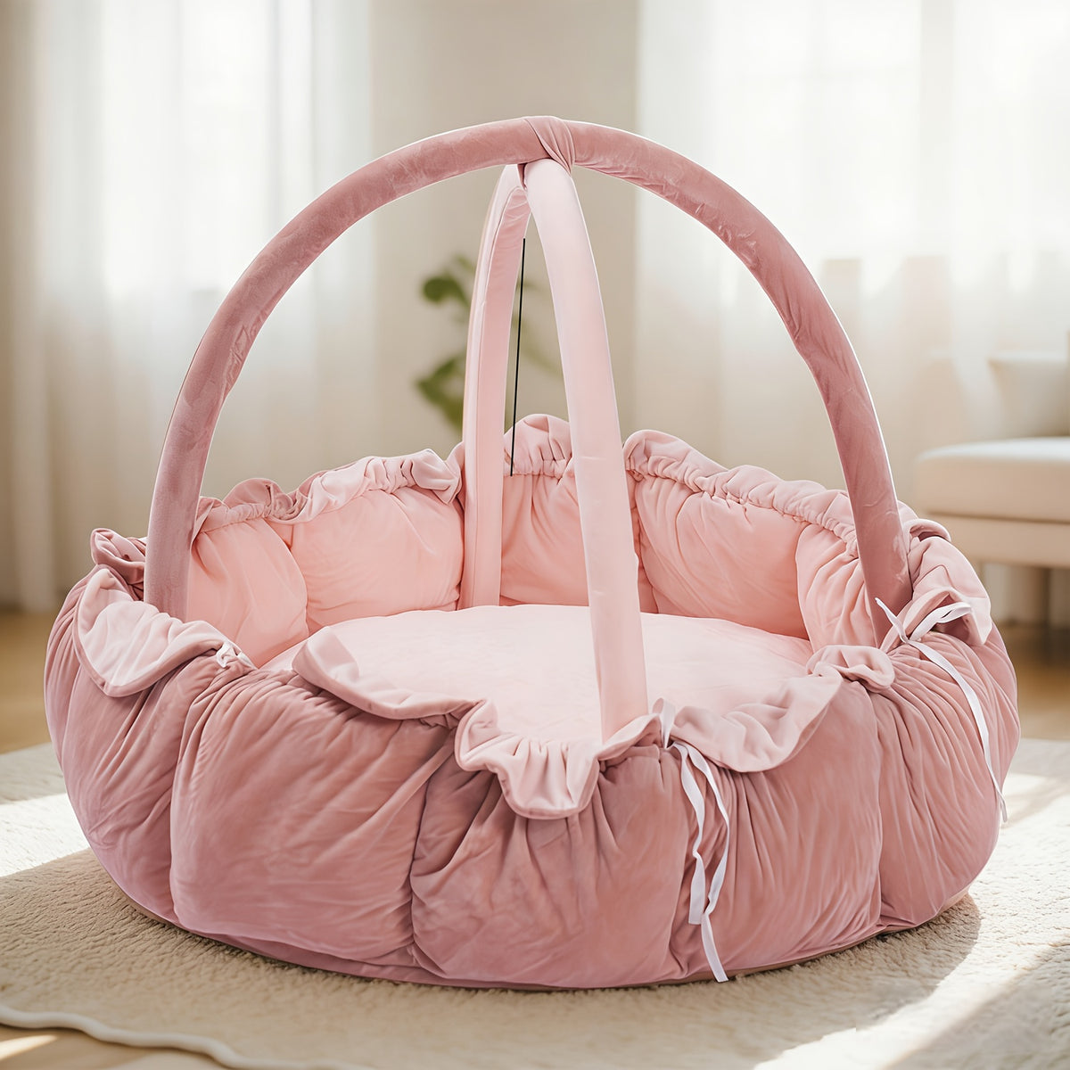 5-in-1 Thick & Plush Baby Gym, Baby Mats for Floor, Tummy Time Mat, Cat Bed, Dog Bed, Convertible Stage-Based Developmental From Baby to Toddler, Ball Pit, Pet - product image 5