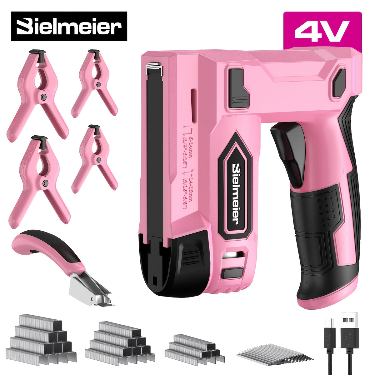 Bielmeier 20V/4V Cordless 2-in-1 Stapler/Nailer, Brad Nailer Without Compressor and Cord, Lightweight Design, with Safety Striker Guard, Battery&Charger, 1600/2000 Nails and Staples