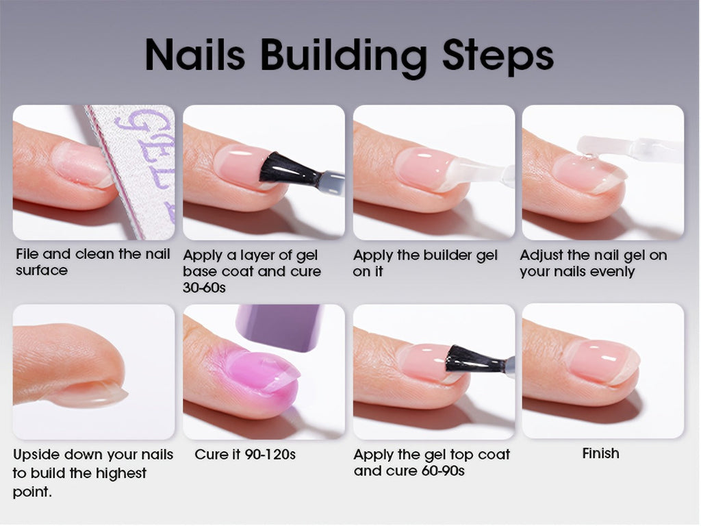 Clear Builder Gel HEMA-Free 5-in-1 2pcs 1.35oz — Nail Extension Strengthener Apex Construction Art Sealing & Repair | Soak-Off UV LED 28+ Days Chip-Proof Wear for Sensitive Skin Sa - product image 17