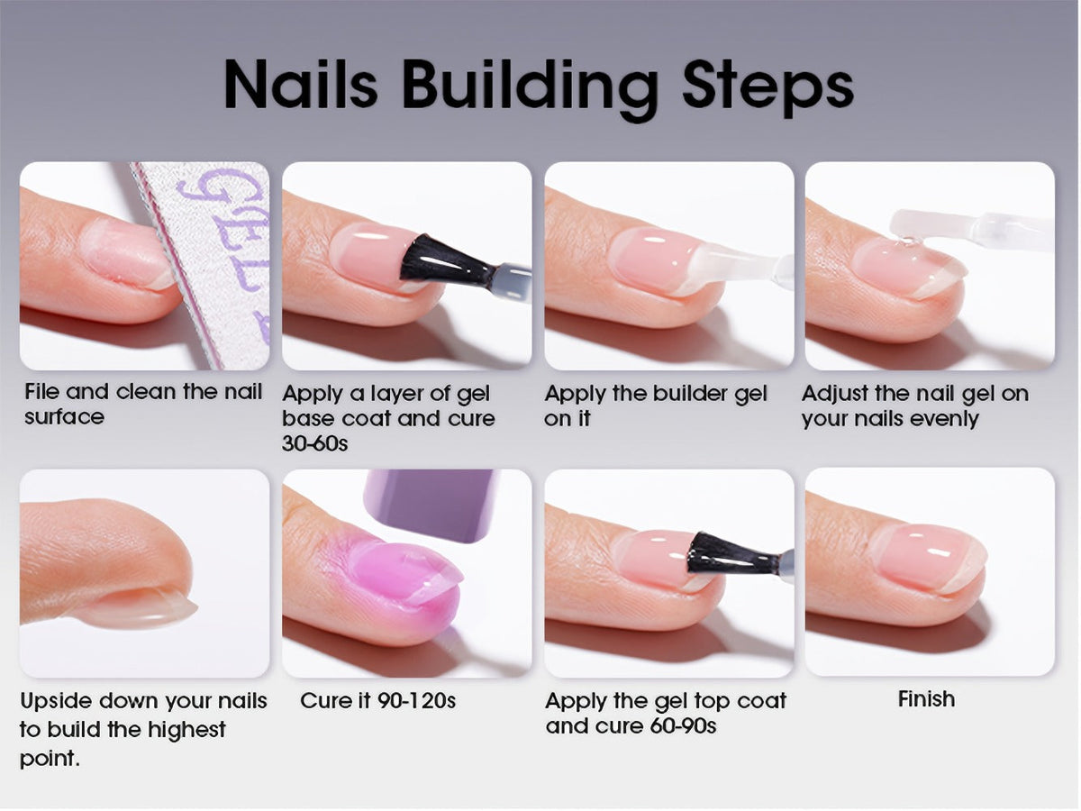 Clear Builder Gel HEMA-Free 5-in-1 2pcs 1.35oz — Nail Extension Strengthener Apex Construction Art Sealing & Repair | Soak-Off UV LED 28+ Days Chip-Proof Wear for Sensitive Skin Sa - product image 17