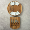 Acacia Wood Charcuterie Board Set Circular Cheese Board with Drawer Knife Set & Ceramic Bowls | Premium Serving Platter Gift Set for Housewarming Bridal Shower Wedding Birthday Wom - product image 10