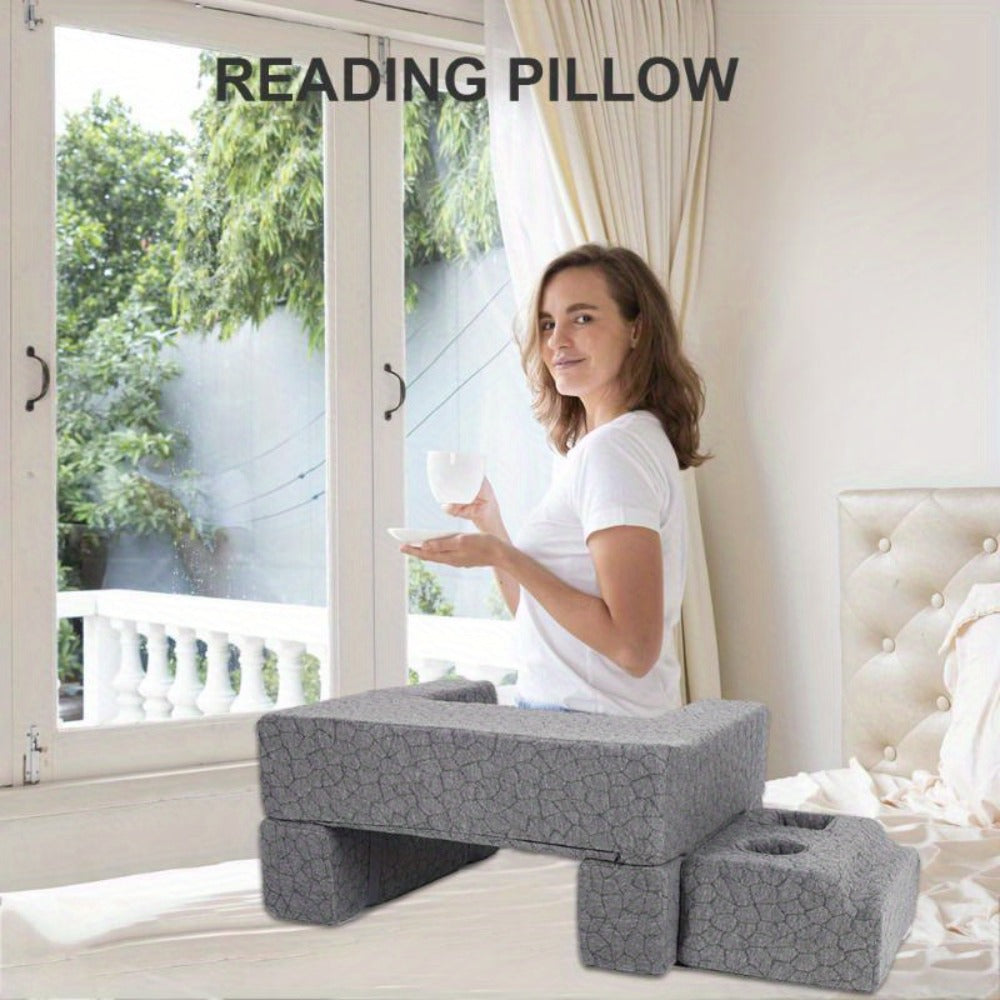 Adjustable Reading Gaming Wedge Pillow with Armrests – Multipurpose Foam Support Pillow for Bed, Sofa & Floor, Steam Deck & Switch Compatible, Gray - product image 16