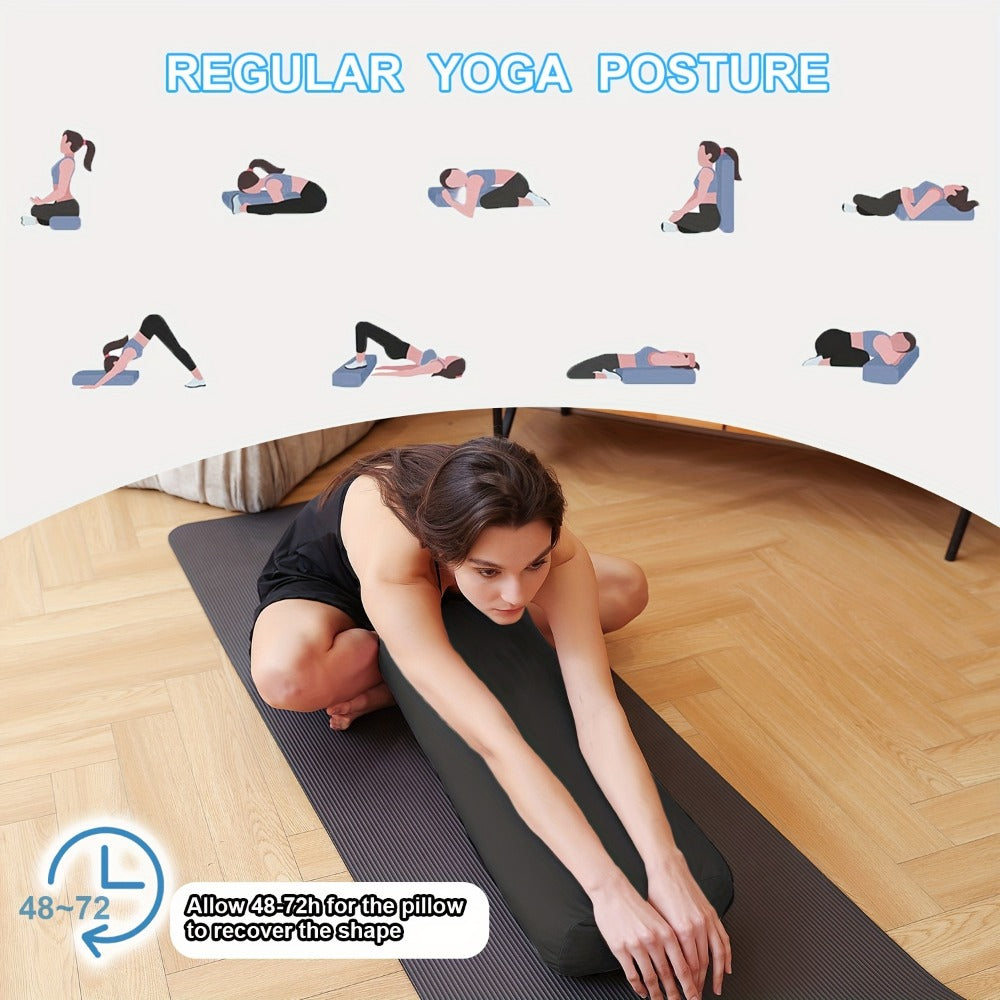 Yoga Bolster Pillow for Restorative Yoga & Meditation - Memory Foam Support Pillow with Removable Velvet Cover, Home Office Travel - product image 5