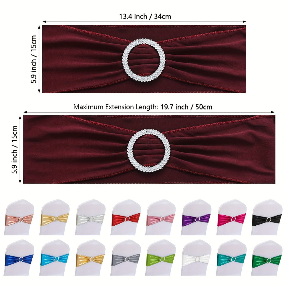 Chair Sashes for Wedding 100pcs Stretch Spandex Elastic Chair Sash Bands with Buckle for Dining Chairs Banquet Party Event Decor - Bulk Set Multiple Colors - product image 4