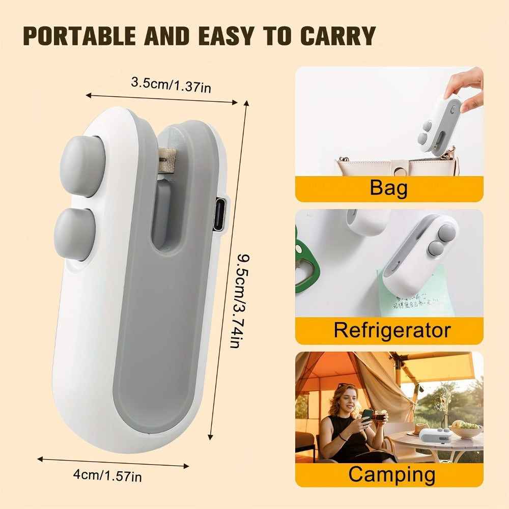 Mini Bag Sealer 2-Pack USB-C Rechargeable 2-in-1 Heat Seal with Cutter – Magnetic Storage Bag Resealer for Plastic Snack Food Bags | Airtight Freshness Keeper Portable Kitchen Gadg - product image 7