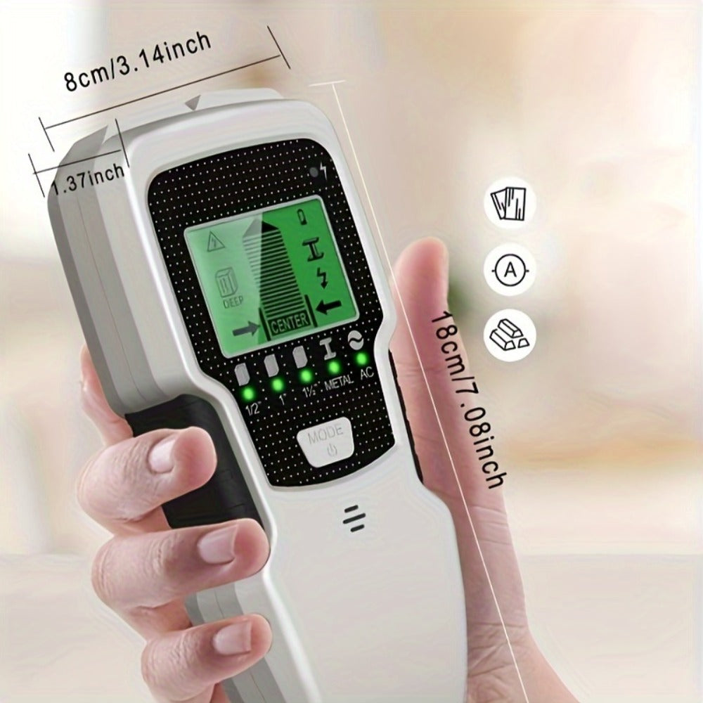 Stud Finder Wall Scanner 5-in-1 Electronic C75 | LCD Display Audio Alarm Detects Wood Studs AC Live Wire Metal Pipes Joists | Accurate Wall Detector for Drywall Home Renovation DIY - product image 2