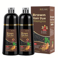 Herbal Hair Dye Shampoo 3-in-1 with Plant Squalene 2pcs 16.91oz — Instant Gray Hair Coverage, Natural Color in Minutes, Brown Dark Brown & Black, Unisex Men & Women - product image 25