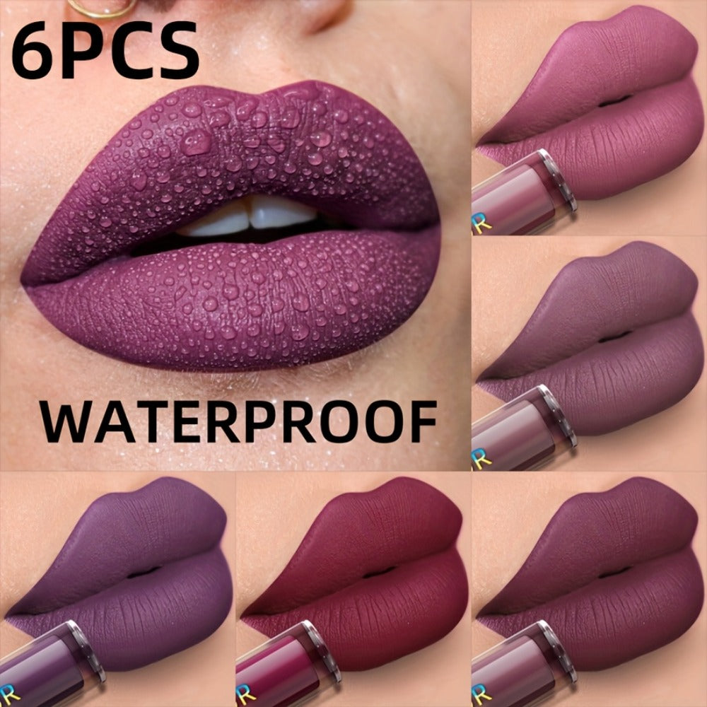 Matte Liquid Lipstick Set 6pcs Lip Glaze Long-Lasting Non-Sticky Non-Drying Colorfast Velvet Finish with Natural Scent Defines Lip Contour All-Day Wear Everyday Makeup Gift Set for - product image 2