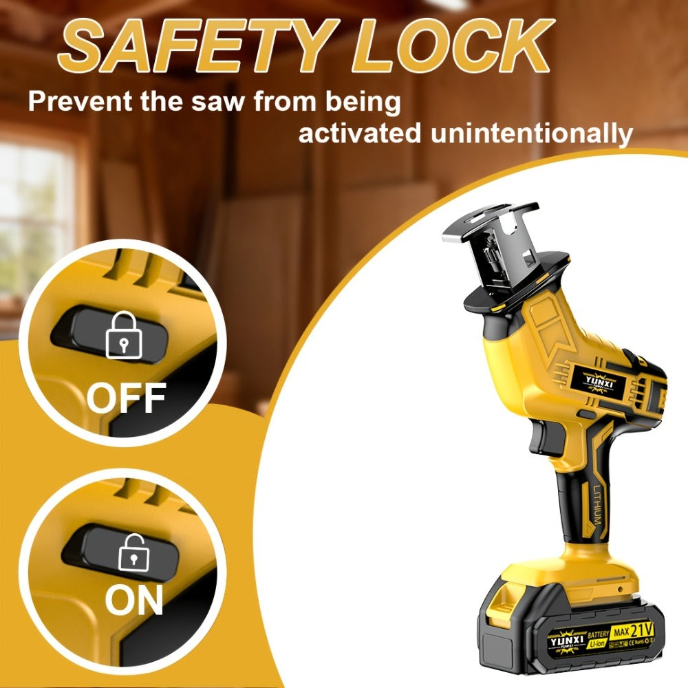 Cordless Reciprocating Saw - Electric Reciprocating Saw with Safety Lock, Large Capacity Battery & Charger, Variable Speed for Wood, Metal & Demolition Cutting, DIY Home Renovation - product image 10