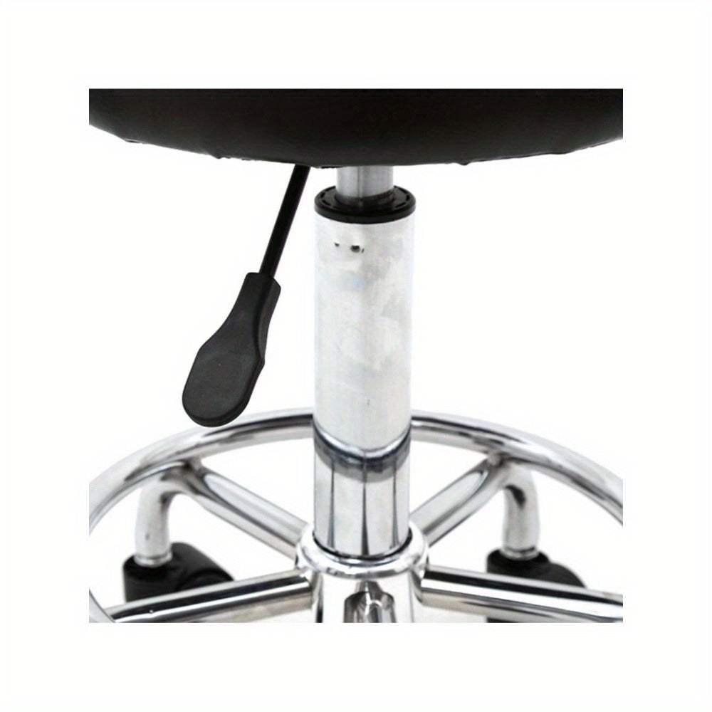 Salon Stool with Back & 360° Swivel – Adjustable Height 18.9"–22.8", Round Padded Cushion Seat, Chrome Base, Black or White for Nail Tech, Hair Stylist, Esthetician, Home Office - product image 7