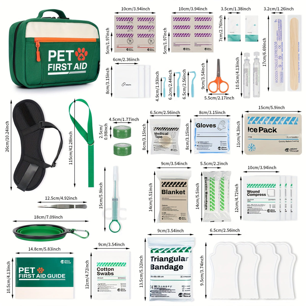 50-Piece Emergency Supplies with Bandages, Gauze, Scissors & Disposable Booties, Portable Nylon Bag for Hiking Camping Travel, FSA HSA Eligible – Pet First Aid - product image 3