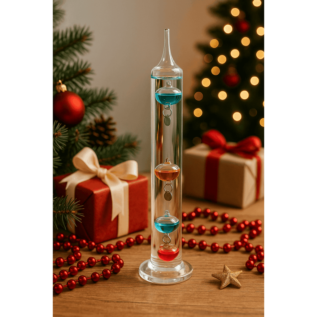 Galileo Thermometer Glass Multicolor Floating Spheres 9.5 Inch Decorative Temperature Display 16°C-28°C for Home Office Desk Science Decor Gift - product image 9