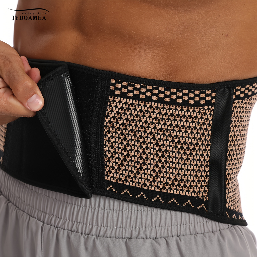 Breathable Lower Back Brace for Men & Women, Adjustable Hook-Loop Waist Support for Heavy Lifting Work Workout Gym, S to 4XL – Lumbar Support Belt with Copper - product image 4