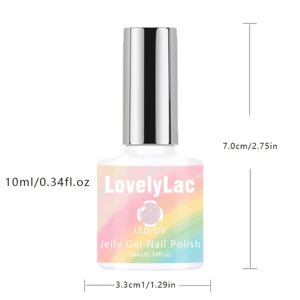 Pink Glitter Jelly Gel Nail Polish Arch Shaping & Color Gel – Sheer Pink Translucent UV/LED Nail Gel, Modern Light Formula for Home & Salon Creative Manicure Nail Art - product image 4