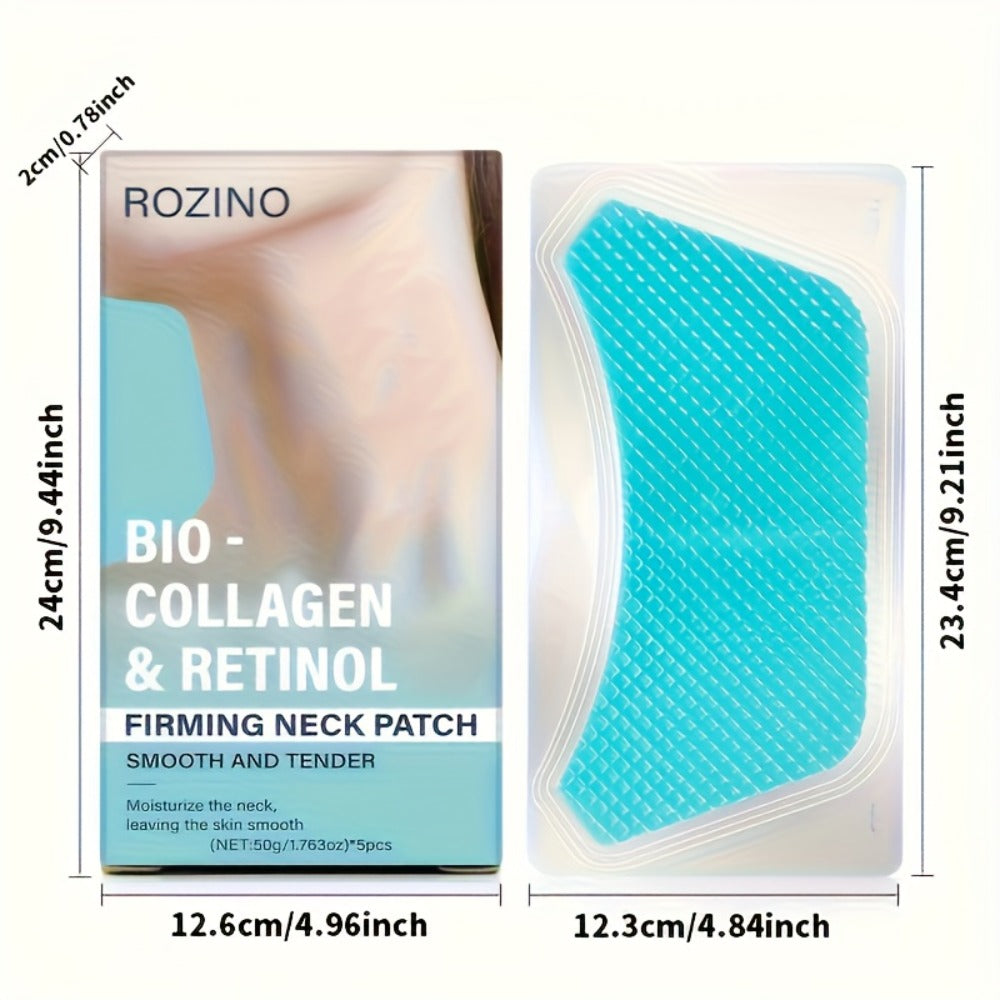 Bio Collagen Neck Lift Mask 5 Pack - Moisturizing & Brightening Gel Patches | Anti-Wrinkle, Anti-Aging, Firming Neck Skincare Treatment - product image 4
