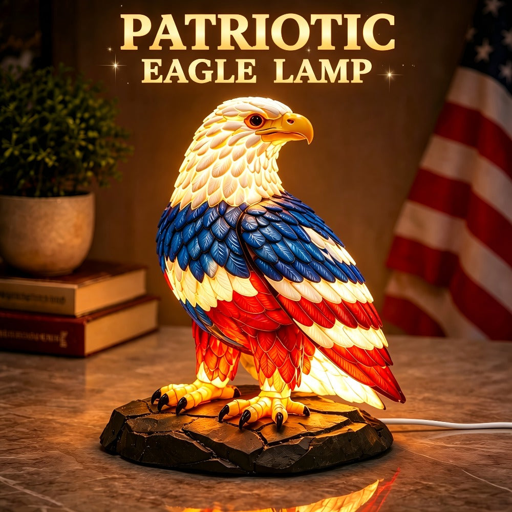Boho Retro Stained Eagle Night Light – 3D Resin Animal Table Lamp, Vintage Colorful Stained Glass Effect Desk Light for Bedroom Home Decor, Creative Birthday Christmas Gift for Eag - product image 5