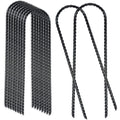 10 Inch Heavy Duty Rebar Stakes with Black Powder Coat, Safety Anchor Kit for Trampoline, Tent & Outdoor Equipment, Anti-Tip Metal Landscape Staples, 12 or 24 Pack – Trampoline Wind Stakes Ground Anchors