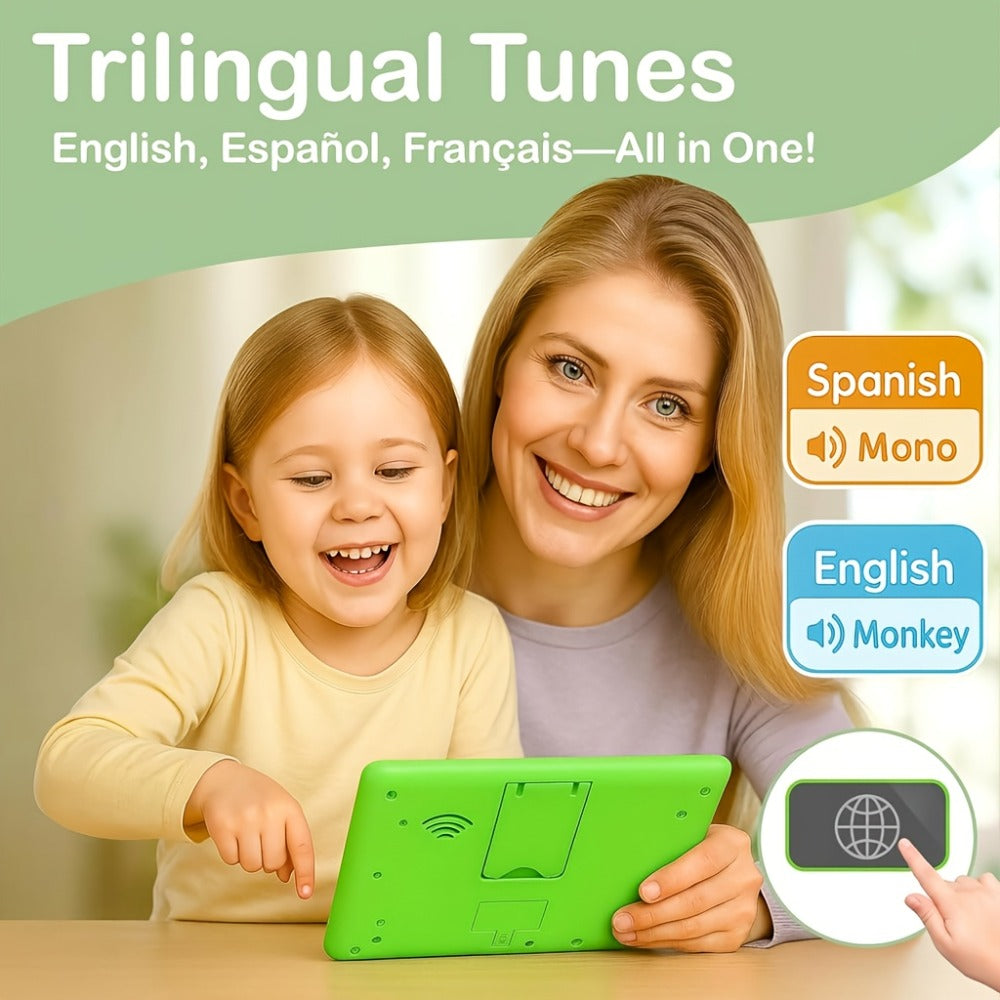Trilingual Toddler Learning Tablet Toy | 39 Buttons 4 Play Modes Alphabet Numbers Colors Animals Music, Speech Therapy & Language Development Toy for Baby 12 - product image 2