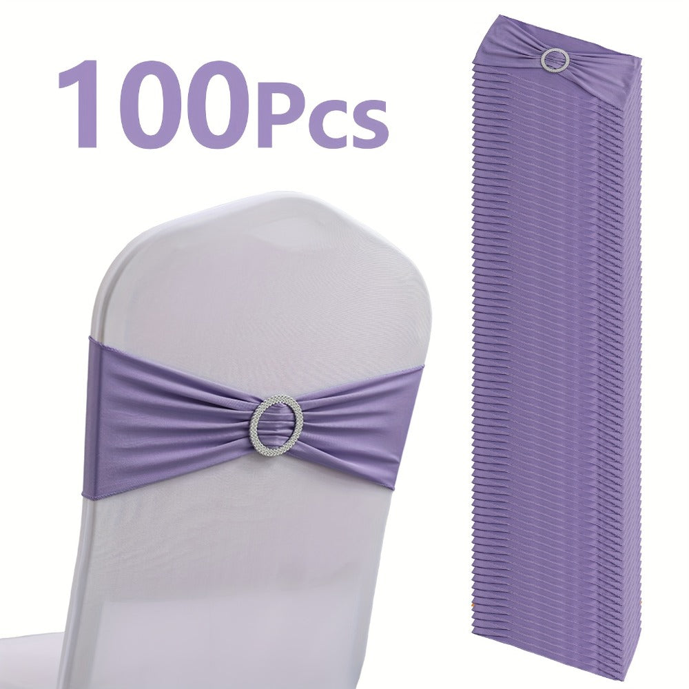 Chair Sashes for Wedding 100pcs Stretch Spandex Elastic Chair Sash Bands with Buckle for Dining Chairs Banquet Party Event Decor - Bulk Set Multiple Colors - product image 14