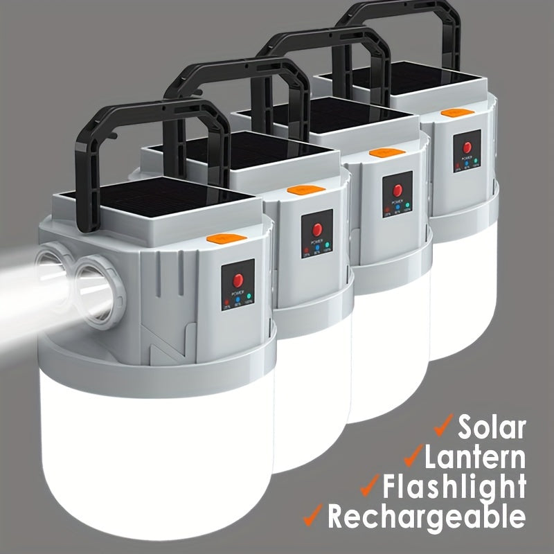 2400mAh LED Tent Light, 3 Modes, Portable Solar Panel Charging, Lightweight Emergency Lantern for Power Outage, Hurricane & Outdoor Survival | Solar Camping Lantern Rechargeable