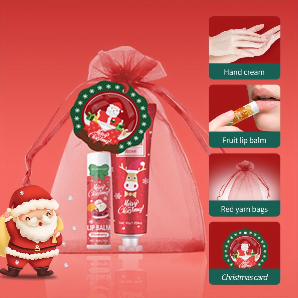 Bulk Gift Set 120 Pieces Lip Balm & Hand Cream with Red Velvet Bags & Holiday Cards — Moisturizing Party Favors for Colleagues, Employees & Friends - product image 12