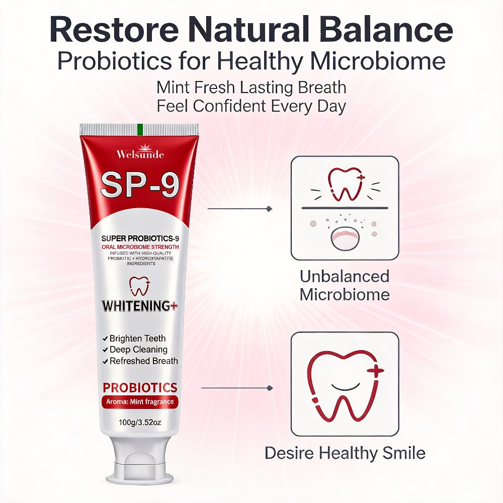 Probiotic Toothpaste with Hydroxyapatite – Super Probiotics-9 European Formula, Deep Cleaning & Gum Care, Mint Fresh Breath, Teeth Brightening Oral Care Gift for Women & Men, 100g - product image 6
